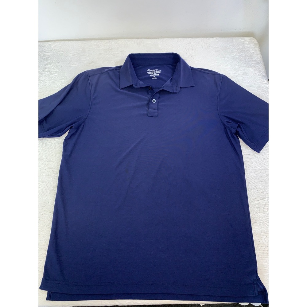 Straight Down Mens Performance Golf Polo Shirt Navy Blue Short Sleeve Size M